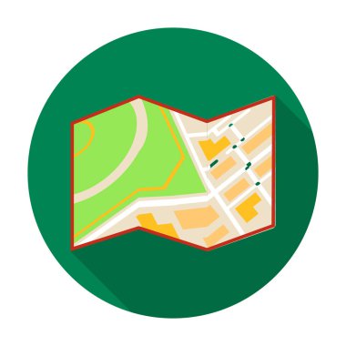 Harita simgesi beyaz arka plan üzerinde izole düz stilde seyahat. Dinlenmek ve sembol stok vektör çizim seyahat.