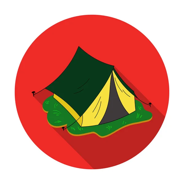 Icono de carpa amarilla en estilo plano aislado sobre fondo blanco. Familia vacaciones símbolo stock vector ilustración . — Vector de stock