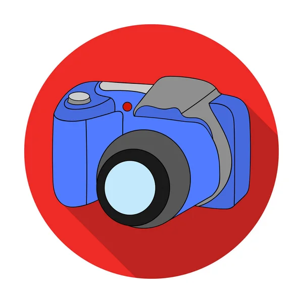 Icône de caméra numérique dans un style plat isolé sur fond blanc. Illustration vectorielle du symbole de vacances familiales . — Image vectorielle
