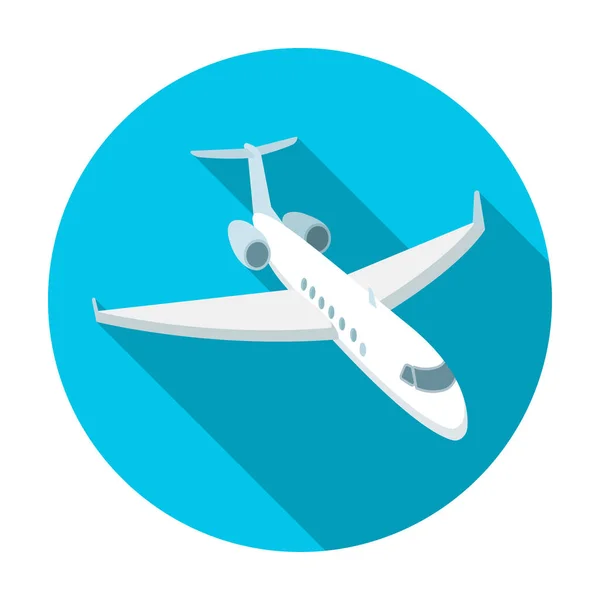 Icono de avión en estilo plano aislado sobre fondo blanco. Descanso y símbolo de viaje stock vector ilustración . — Vector de stock