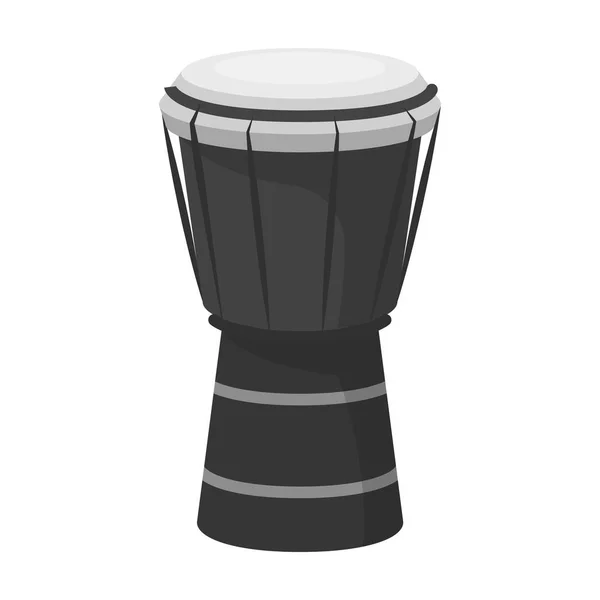 Nationale Braziliaanse drum pictogram in zwart-wit stijl geïsoleerd op een witte achtergrond. Brazilië land symbool voorraad vectorillustratie. — Stockvector