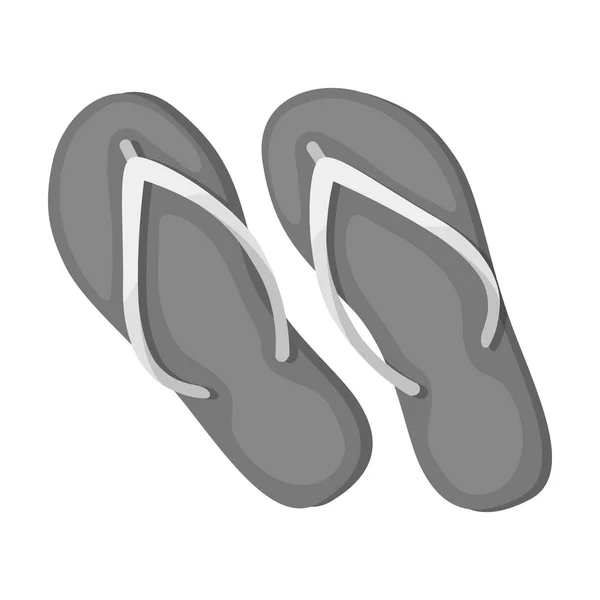 Het pictogram van de groene slippers in zwart-wit stijl geïsoleerd op een witte achtergrond. Brazilië land symbool voorraad vectorillustratie. — Stockvector