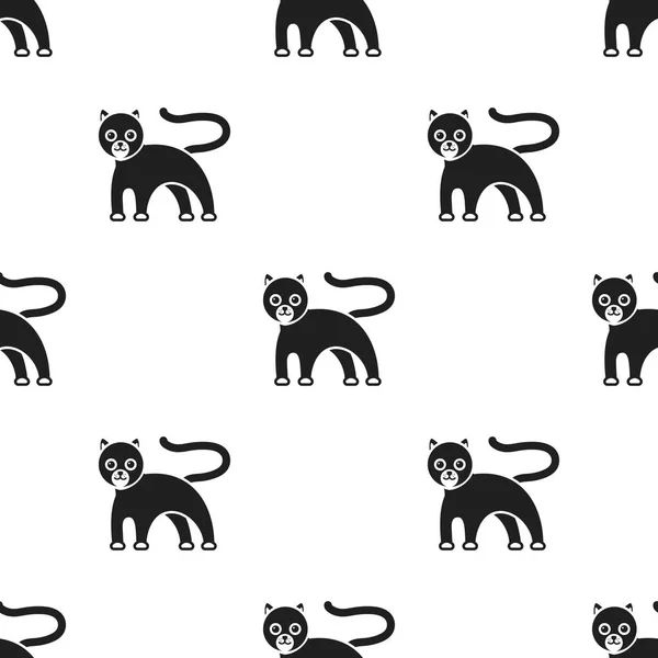 Icône Panthère en style noir isolé sur fond blanc. Illustration vectorielle de motif animal . — Image vectorielle