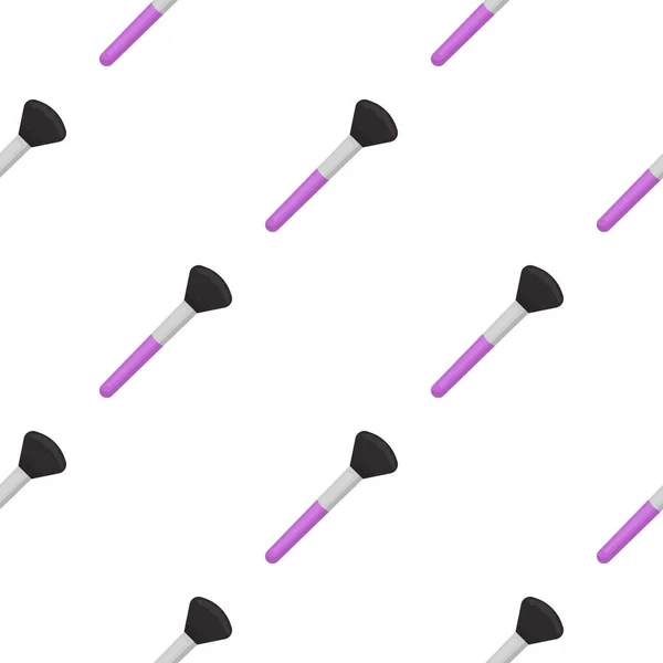 Icône brosse en poudre dans le style dessin animé isolé sur fond blanc. Modèle de maquillage illustration vectorielle de stock . — Image vectorielle