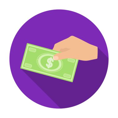 Para simgesi beyaz arka plan üzerinde izole düz stilde veren eller. Yardım ve bağış sembol stok vektör çizim.