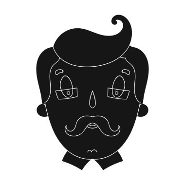 Babası simgesinde siyah stil beyaz arka plan üzerinde izole. Aile tatili sembol stok vektör çizim.