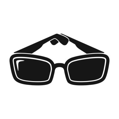 Güneş gözlüğü simge siyah stil beyaz arka plan üzerinde izole içinde. Piknik sembol stok vektör çizim.