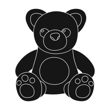 Oyuncaklar bağış simge siyah stil beyaz arka plan üzerinde izole içinde. Yardım ve bağış sembol stok vektör çizim.