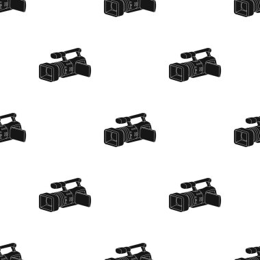 Siyah stil beyaz arka plan üzerinde izole kamera simgesini. Olay hizmeti desen hisse senedi vektör çizim.