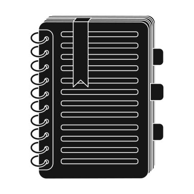 Kişisel sözlük simge siyah stil beyaz arka plan üzerinde izole içinde. Tercüman ve çevirmen sembol stok vektör çizim.