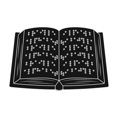 Book written in braille icon in black style isolated on white background. Interpreter and translator symbol stock vector illustration.