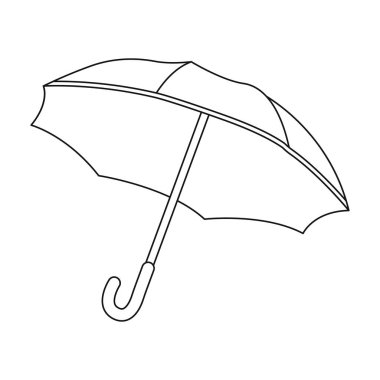 Şemsiye simgesi beyaz arka plan üzerinde izole anahat tarzı. Fransa ülke sembol stok vektör çizim.