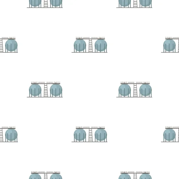 Icône de réservoir de raffinerie de pétrole dans le style dessin animé isolé sur fond blanc. Illustration vectorielle de modèle d'industrie pétrolière . — Image vectorielle