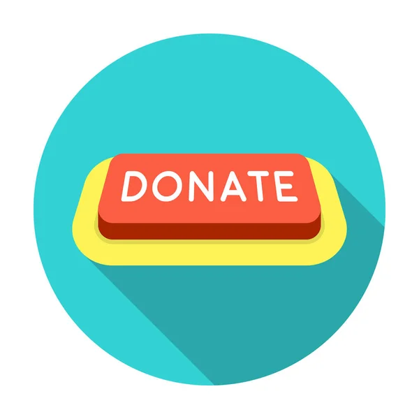 捐赠在白色背景上孤立的平面样式的按钮图标。慈善机构和捐赠象征股票矢量图. — 图库矢量图片