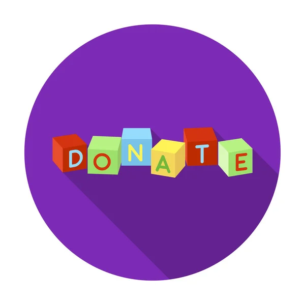 Ícone de doação de brinquedos em estilo plano isolado no fundo branco. Caridade e doação símbolo estoque vetor ilustração . — Vetor de Stock