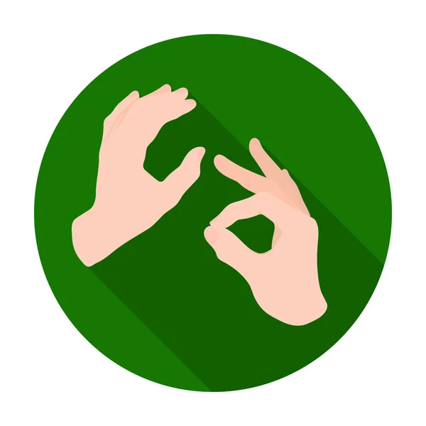 Icona del linguaggio dei segni in stile piatto isolata su sfondo bianco. Interprete e traduttore simbolo stock vettoriale illustrazione . — Vettoriale Stock