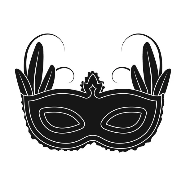 Icono de máscara de carnaval brasileño en estilo negro aislado sobre fondo blanco. Brasil país símbolo stock vector ilustración . — Vector de stock