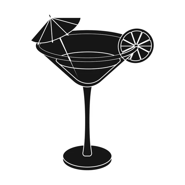 Zitronencocktail-Symbol im schwarzen Stil isoliert auf weißem Hintergrund. Brasilien Land Symbol Aktienvektor Illustration. — Stockvektor