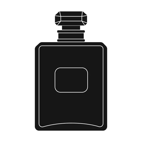 Fles voor Frans parfum icon in zwarte stijl geïsoleerd op een witte achtergrond. Frankrijk land symbool voorraad vectorillustratie. — Stockvector