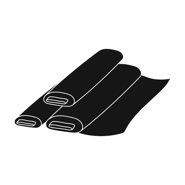 Ρολά εικονίδιο ύφασμα σε μαύρο στυλ που απομονώνονται σε λευκό φόντο. Εικονογράφηση διάνυσμα απόθεμα σύμβολο χώρας Γαλλία. — Διανυσματικό Αρχείο