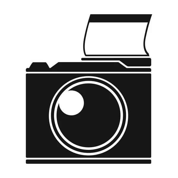 Icono de cámara fotográfica en estilo negro aislado sobre fondo blanco. Picnic símbolo stock vector ilustración . — Vector de stock