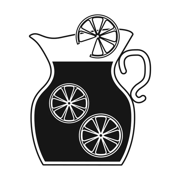 Caraffa di icona limonata in stile nero isolata su sfondo bianco. Illustrazione vettoriale del simbolo picnic . — Vettoriale Stock