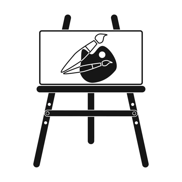A kép ikonjára fekete stílus elszigetelt fehér background festőállvány. Piknik szimbólum vektor stock illusztráció. — Stock Vector