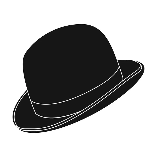 Ícone de chapéu Bowler em estilo preto isolado no fundo branco. Hipster estilo símbolo estoque vetor ilustração . — Vetor de Stock