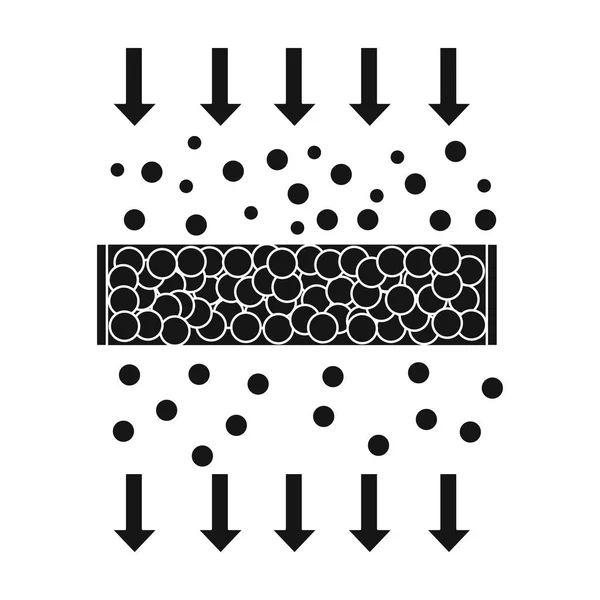 Ícone de filtragem de água em estilo preto isolado no fundo branco. Sistema de filtragem de água símbolo estoque vetor ilustração . — Vetor de Stock