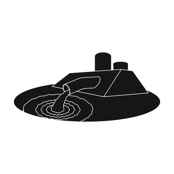水处理厂图标在孤立的白色背景上的黑色风格。水过滤系统符号股票矢量图. — 图库矢量图片