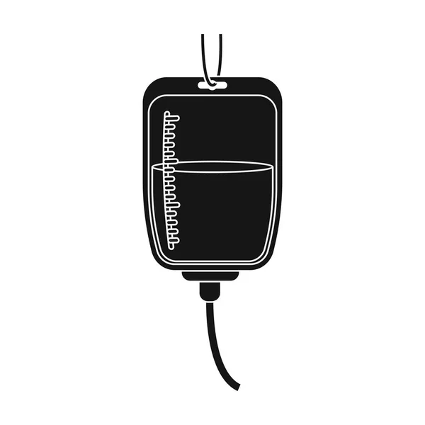 Blod donation ikonen i svart stil isolerad på vit bakgrund. Välgörenhet och donationer symbol lager vektorillustration. — Stock vektor