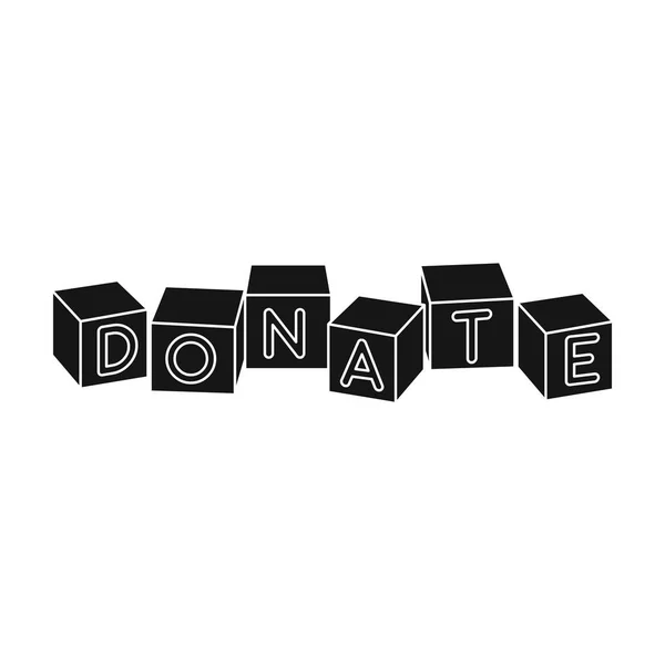 Ícone de doação de brinquedos em estilo preto isolado no fundo branco. Caridade e doação símbolo estoque vetor ilustração . — Vetor de Stock