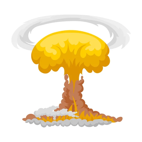 Nuclear explosion icon in cartoon style isolated on white background. Explosions symbol stock vector illustration. — Stock Vector