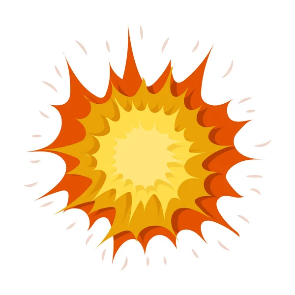 Ícone de explosão em estilo cartoon isolado no fundo branco. Ilustração do vetor do estoque do símbolo das explosões . — Vetor de Stock