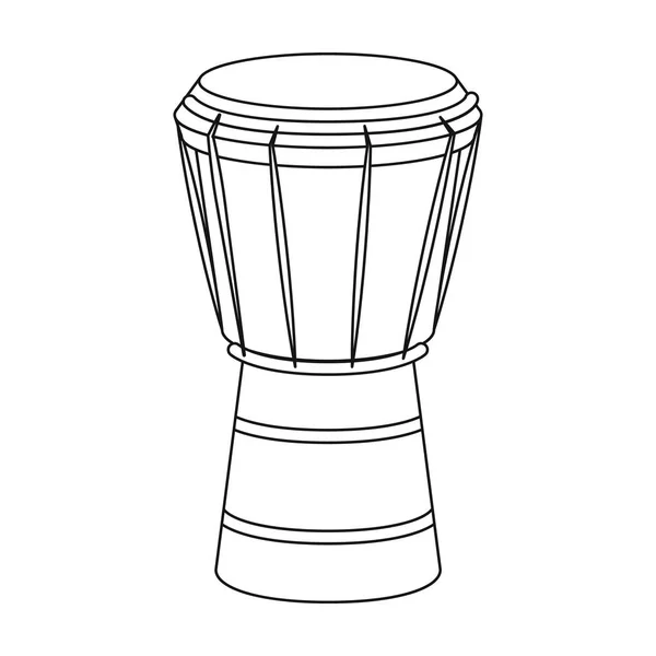 Icona nazionale tamburo brasiliano in stile contorno isolato su sfondo bianco. Brasile paese simbolo stock vettore illustrazione . — Vettoriale Stock