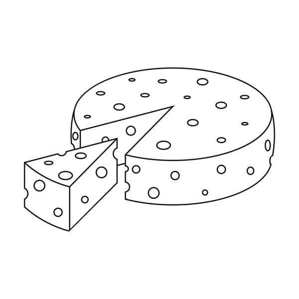 Icono francés de queso duro en estilo de contorno aislado sobre fondo blanco. Francia país símbolo stock vector ilustración . — Vector de stock