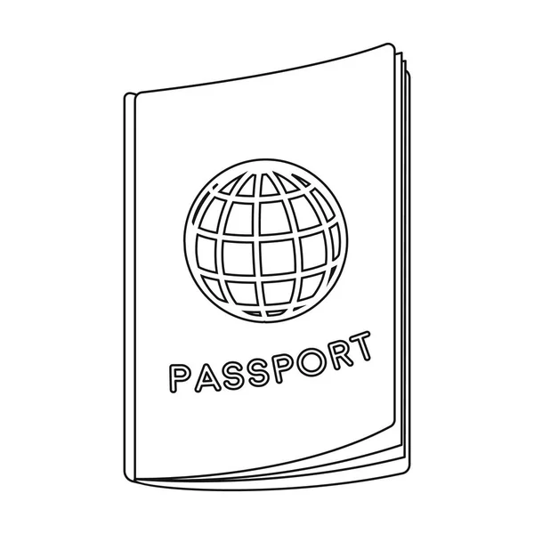 Passport icon in outline style isolated on white background. Rest and travel symbol stock vector illustration. — Stock Vector