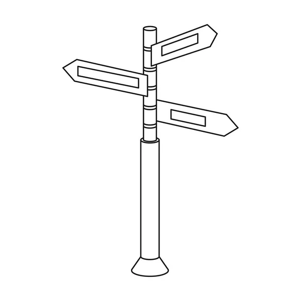 Kreuzungszeichen-Symbol im Umrissstil isoliert auf weißem Hintergrund. Ruhe und Reise Symbol Aktienvektor Illustration. — Stockvektor