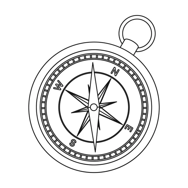 Kompassymbolen i dispositionsformat isolerad på vit bakgrund. Vila och resa symbol lager vektorillustration. — Stock vektor