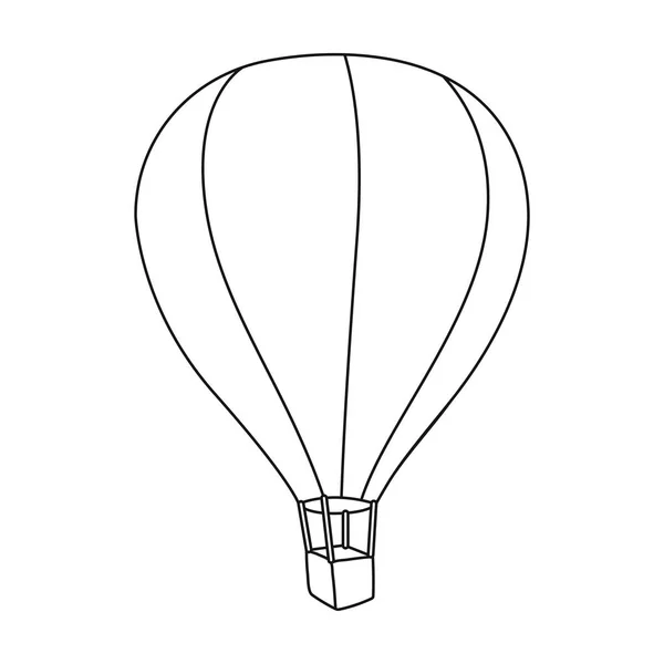 白い背景に分離されたアウトライン スタイルの Airballoon アイコン。休息や旅行のシンボル株式ベクトル図. — ストックベクタ