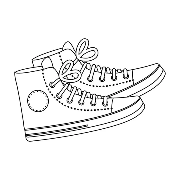 Ícone gumshoes vermelho no estilo esboço isolado no fundo branco. Hipster estilo símbolo estoque vetor ilustração . —  Vetores de Stock