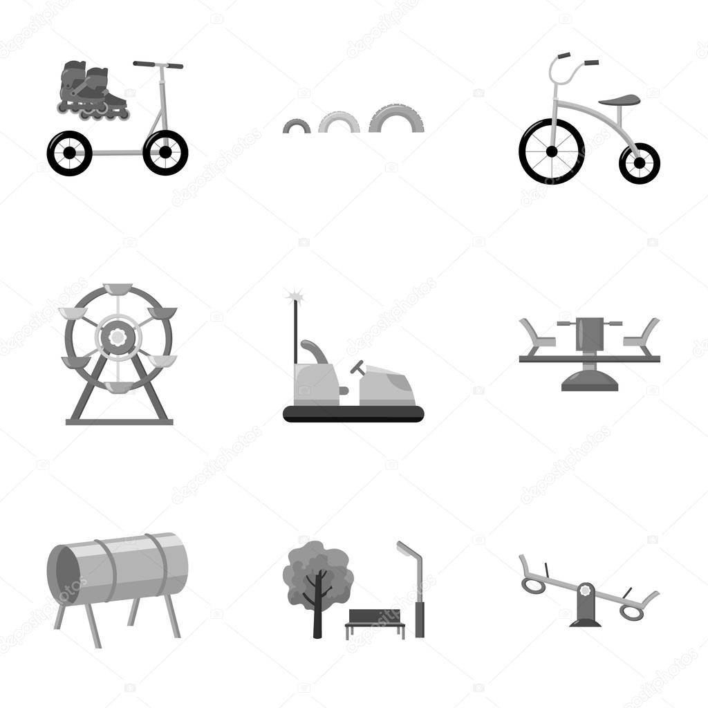 Play garden set icons in monochrome style. Big collection of play garden vector symbol stock