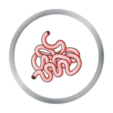 İnsan ince bağırsak simgesi beyaz arka plan üzerinde izole karikatür tarzı. İnsan organlarını hisse senedi vektör çizim sembolü.