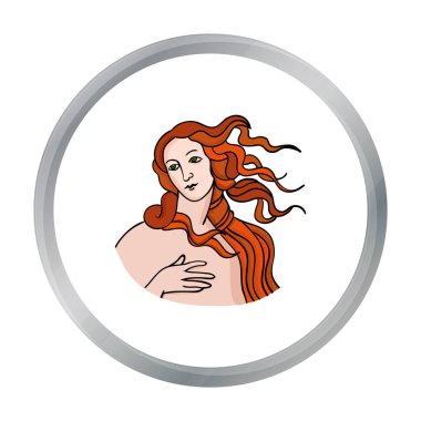 İtalyan beyaz arka plan üzerinde izole karikatür tarzı simgesinde aşk tanrıçası. İtalya ülke sembol stok vektör çizim.