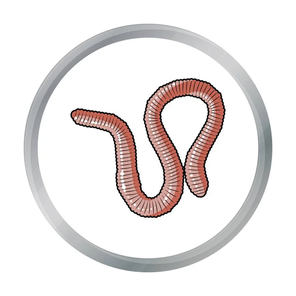 Earthworm icon in cartoon style isolated on white background. Insects symbol stock vector illustration. — Stock Vector