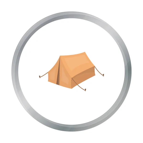 Ícone de tenda em estilo cartoon isolado no fundo branco. Caçando símbolo estoque vetor ilustração . — Vetor de Stock
