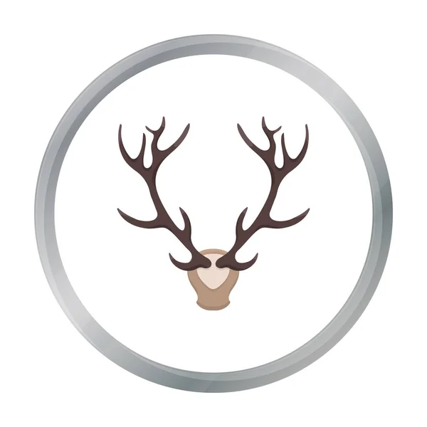 Deer horn horn ikonen i tecknad stil isolerad på vit bakgrund. Jakt symbol lager vektorillustration. — Stock vektor