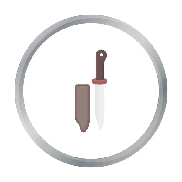Ícone de faca de caça em estilo cartoon isolado no fundo branco. Caçando símbolo estoque vetor ilustração . — Vetor de Stock