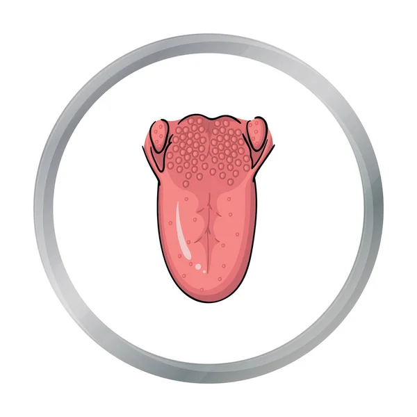 Icona della lingua umana in stile cartone animato isolato su sfondo bianco. Organi umani simbolo stock vettoriale illustrazione . — Vettoriale Stock