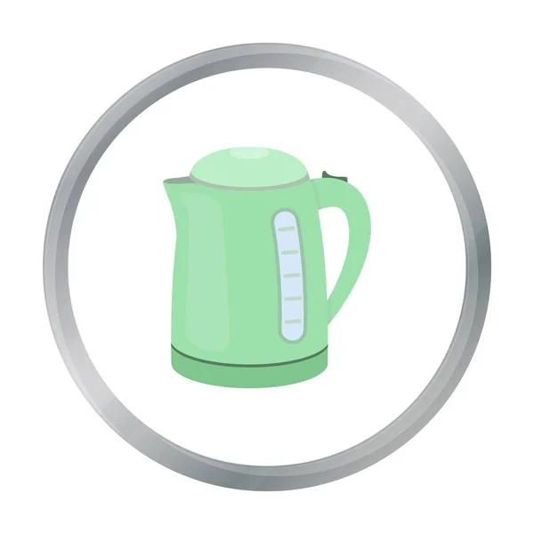 Elektrische waterkoker pictogram in cartoon stijl geïsoleerd op een witte achtergrond. Huishoudelijke apparaten symbool voorraad vectorillustratie. — Stockvector